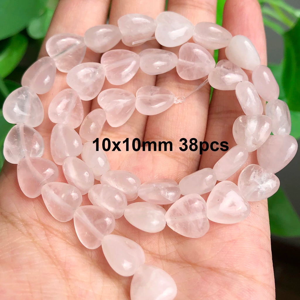 Stone Beads Pink Rose Quartz-Style Mixed Shapes for DIY Jewelry Making
