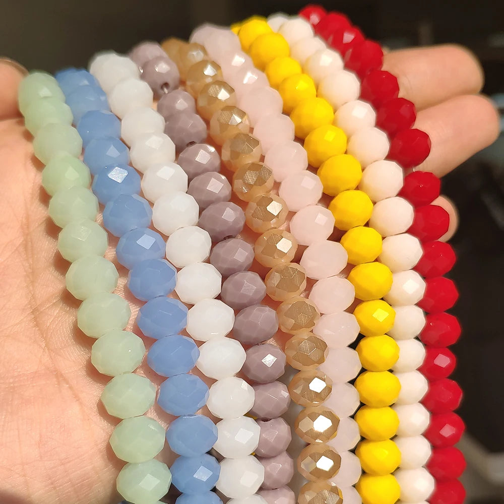 Glass Beads Faceted Round Multicolor Crystal-Style for DIY Jewelry Making