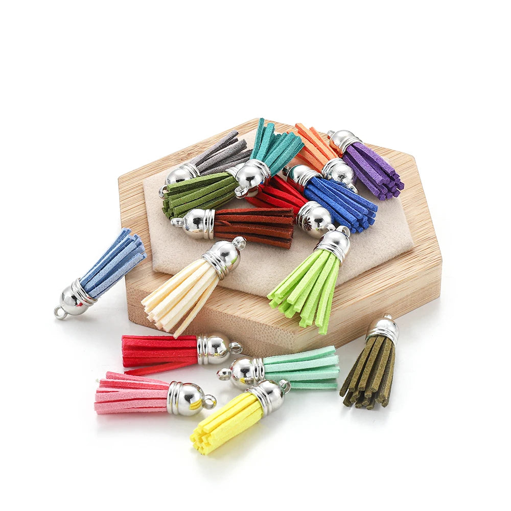 Keychain Findings Leather Tassel Fringe Strap Fiber Fringe Suede Craft Supplies
