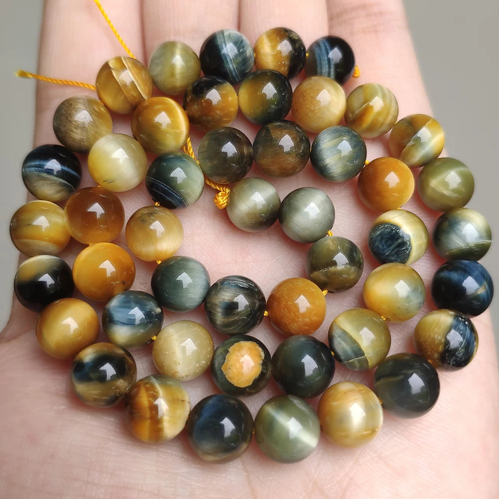 Stone Beads Yellow Tiger Eye Round Spacer Strand for DIY Jewelry Making