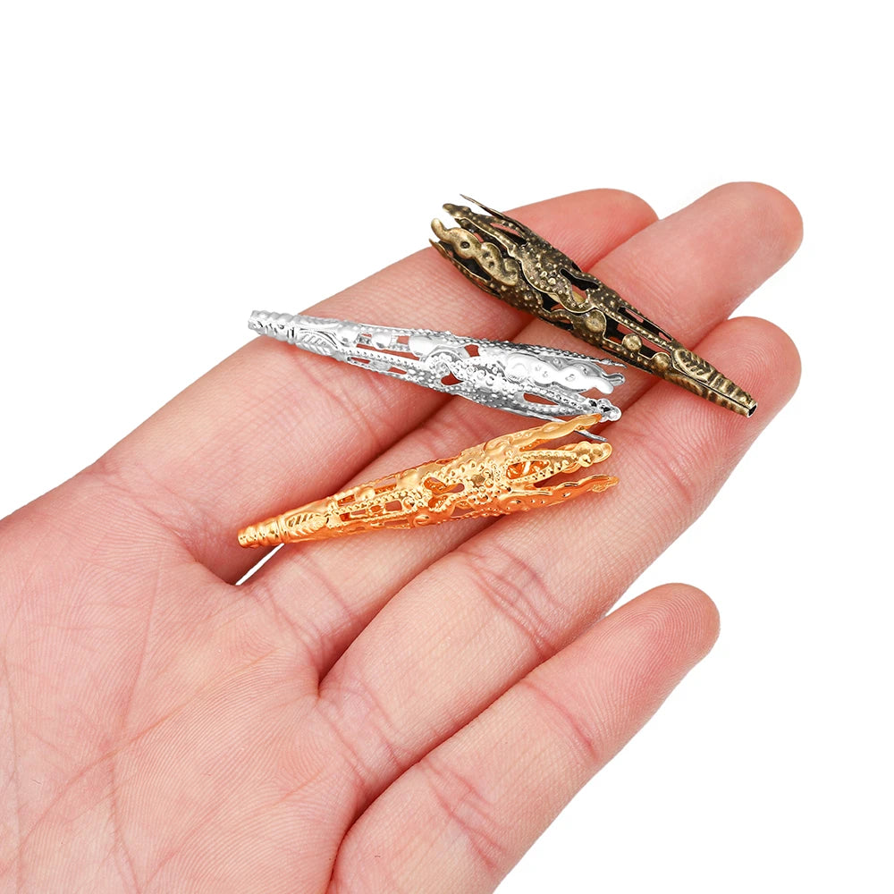 Earring Components Hollow Out Cone Filigree Bugle Flower End Caps Craft Supplies