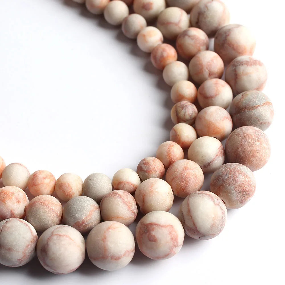 Stone Beads Matte Round Picture Jasper-Style for DIY Jewelry Making Craft Beads