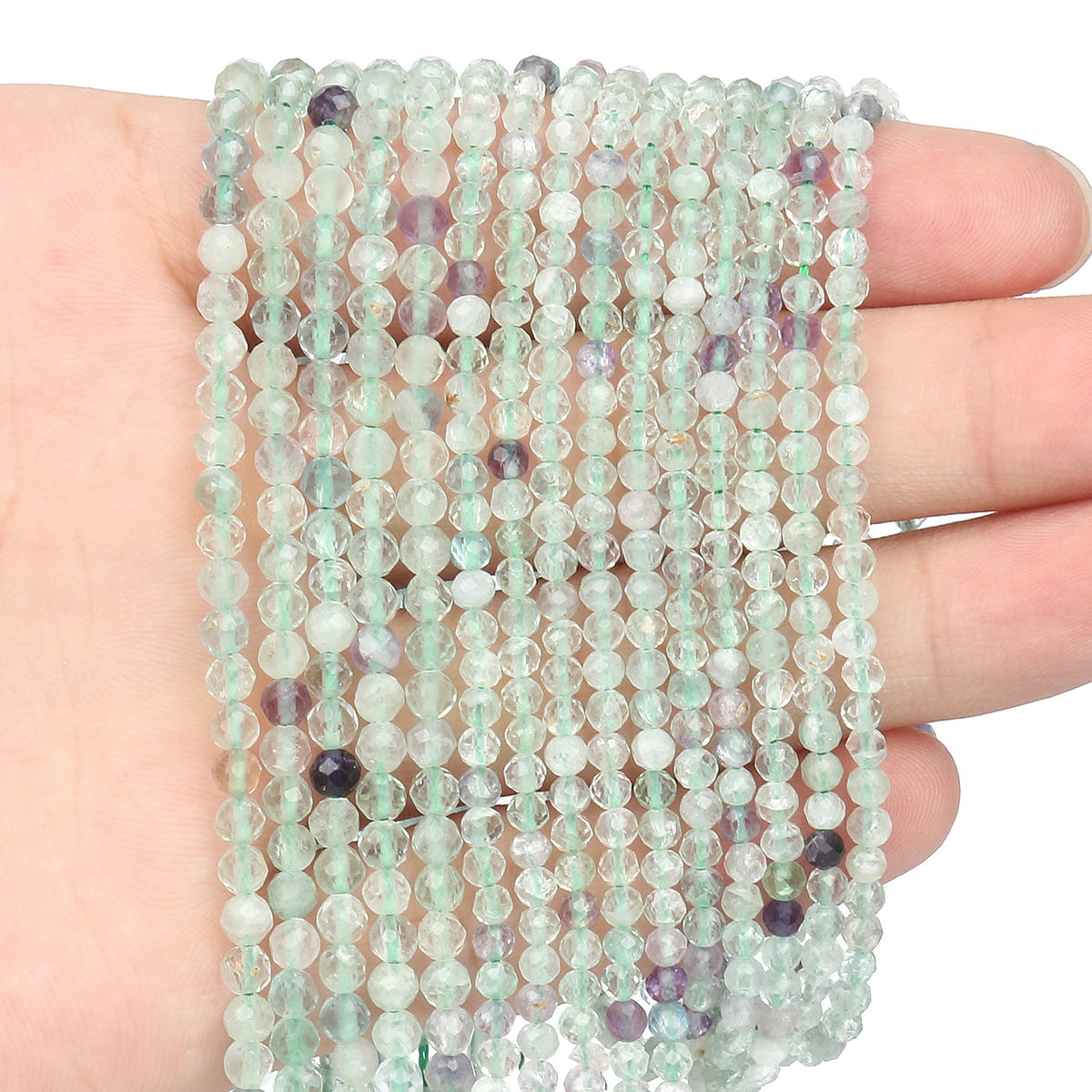 Stone Beads Tiny Faceted White Moonstone-Style for DIY Jewelry Making