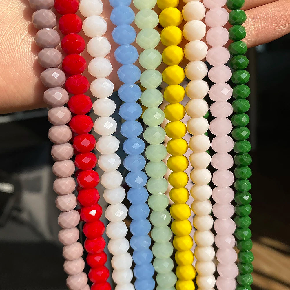 Glass Beads Faceted Round Multicolor Crystal-Style for DIY Jewelry Making