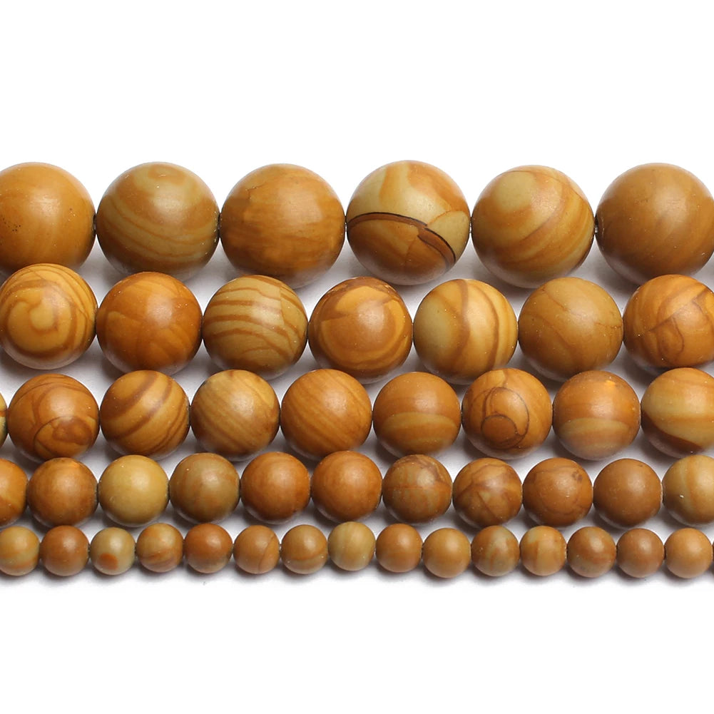 Stone Beads Round Brown Zebra Jasper-Style for DIY Jewelry Making Craft Beads