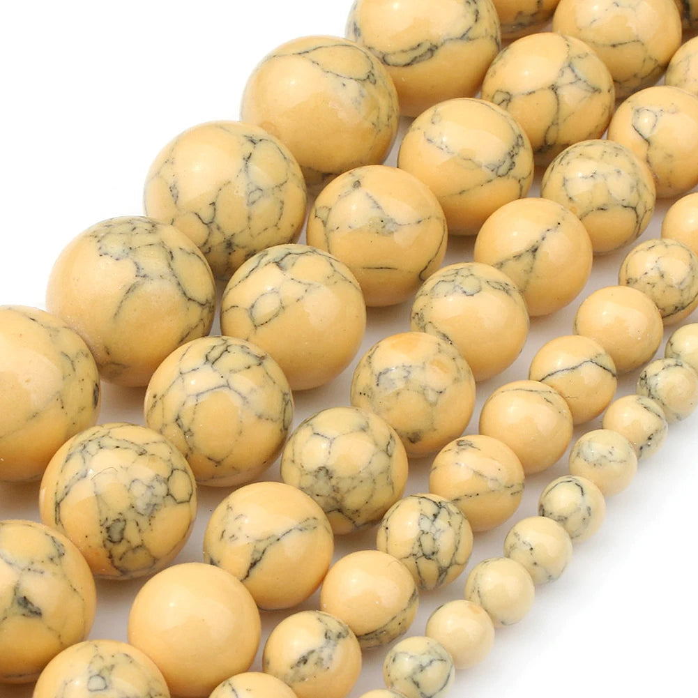 Stone Beads Round Yellow Jade Agate Hematite Styles for DIY Jewelry Making