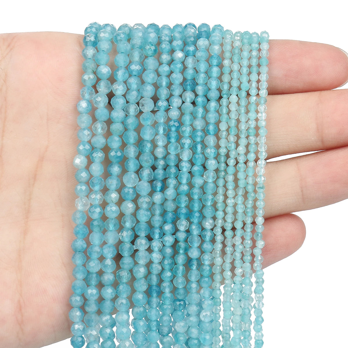 Stone Beads Tiny Faceted White Moonstone-Style for DIY Jewelry Making