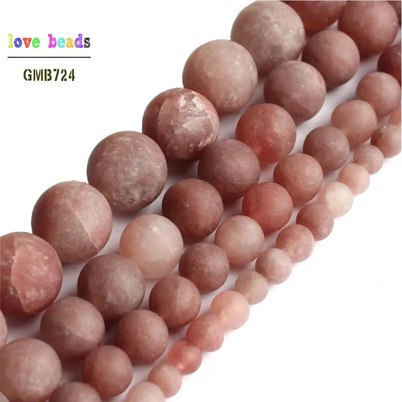 Stone Beads Matte Round Morganite Agate Tiger Eye Styles for DIY Jewelry Making