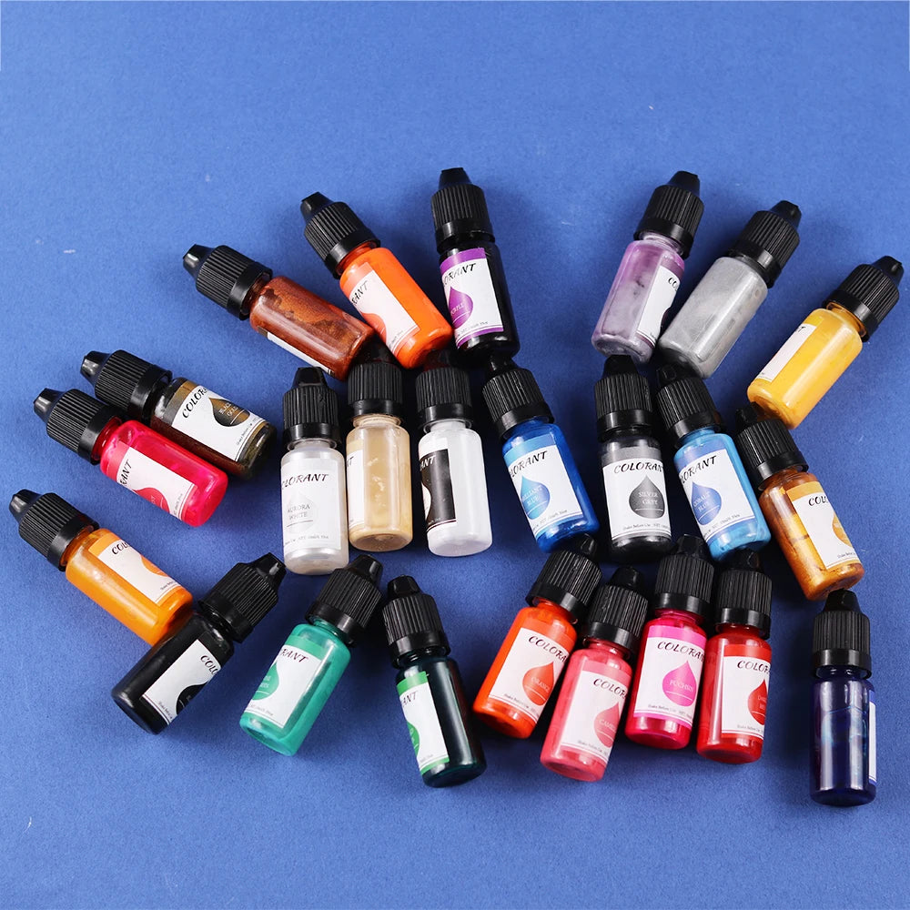 24 Color 10ml Candle Soap Pigment Liquid Colorant Resin Coloring Dye for DIY Candle Soap Epoxy Resin Mold Craft Making Pigments