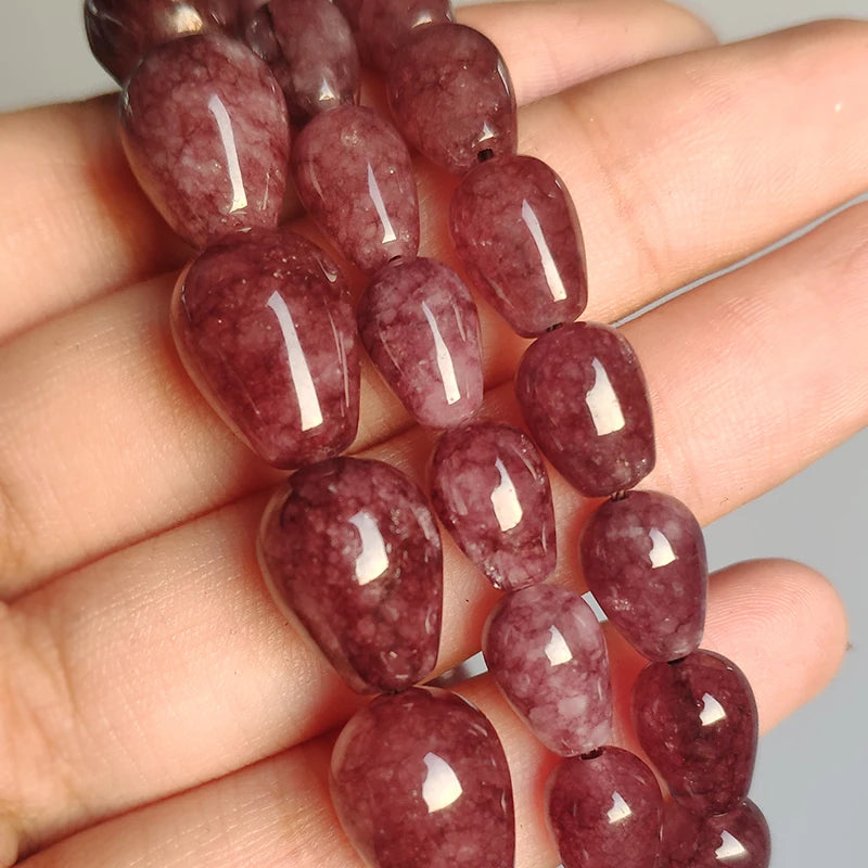 Stone Beads Jades-Style Angelite Amazonite Waterdrop Shape Bracelet Craft Beads