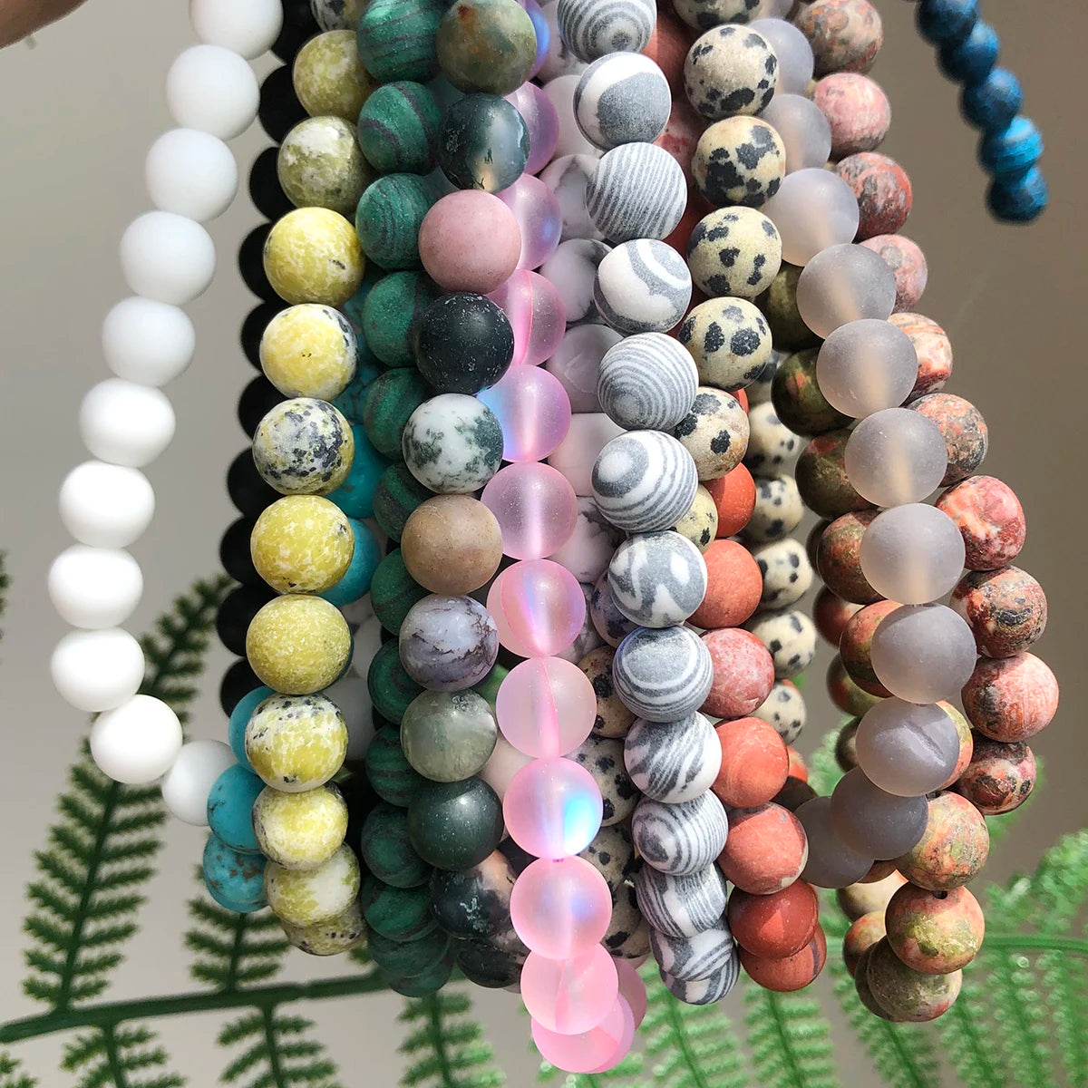 Stone Beads Matte Turquoises-Style Howlite-Style Frosted Agates Amazonite