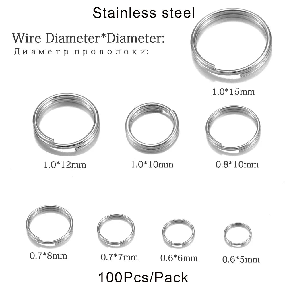 Jewelry Chains Gold Color Stainless Steel Double Loops Split Jump Craft Supplies