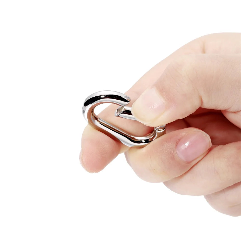 Keychain Findings Metal Oval Ring Spring Clasps Openable DIY Jewelry Making