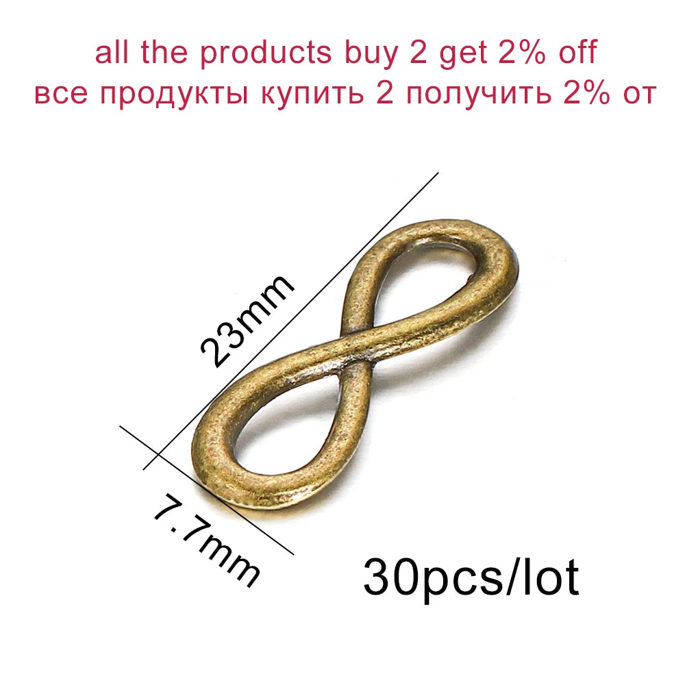 Infinity Connectors Metal Bracelet Necklace Charms DIY Jewelry Making