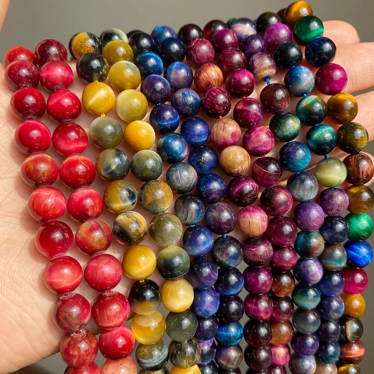 Stone Beads Yellow Tiger Eye Round Spacer Strand for DIY Jewelry Making