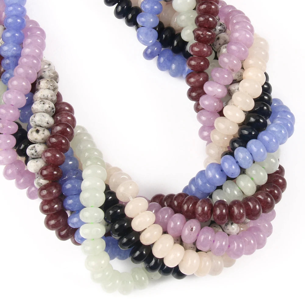 Stone Beads Angelite-Style Jade Abacus Rondelle for DIY Jewelry Making