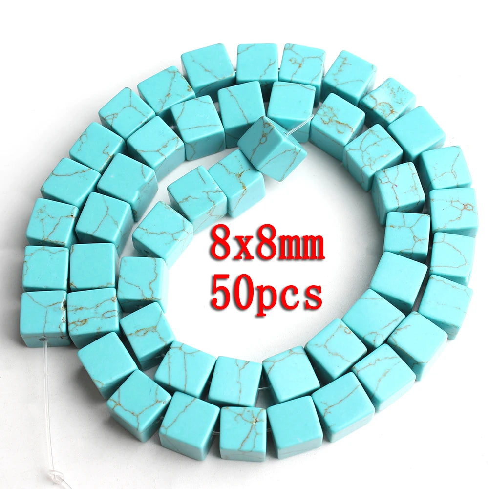 Stone Beads 18style Blue Turquoises-Style Matte Faceted Round Rondelles