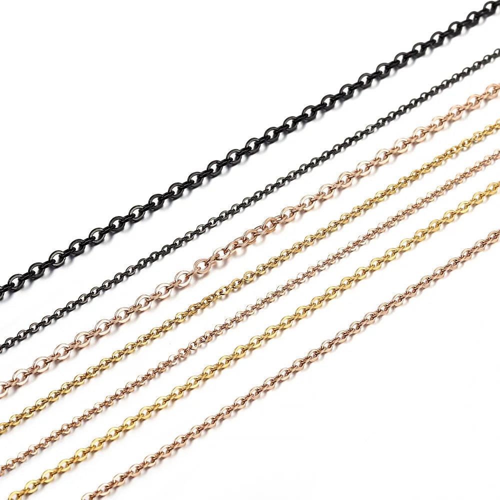 Jewelry Chains . Stainless Steel Necklace Gold Color Bulk Chain Craft Supplies