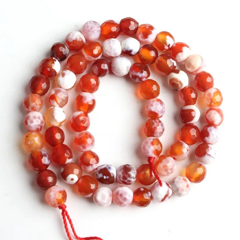 Stone Beads Faceted Pink Blue Chalcedony-Style Jades-Style Agates Round