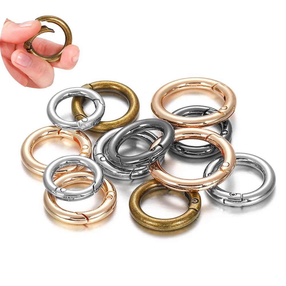 Spring Clasps Metal O-Ring Keychain Carabiners DIY Jewelry Making Craft Supplies