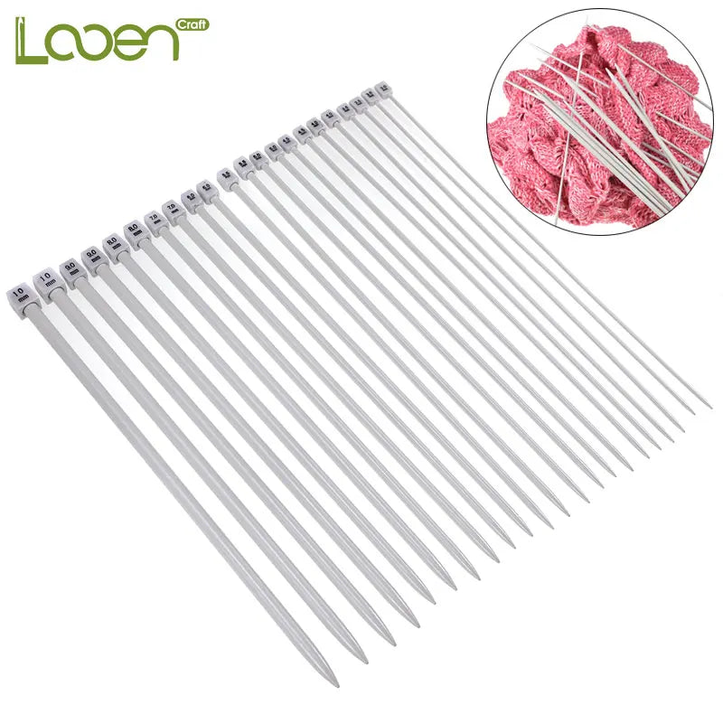Knitting Needles, LOOEN Single-Pointed Set for Sweaters & Yarn Crafts