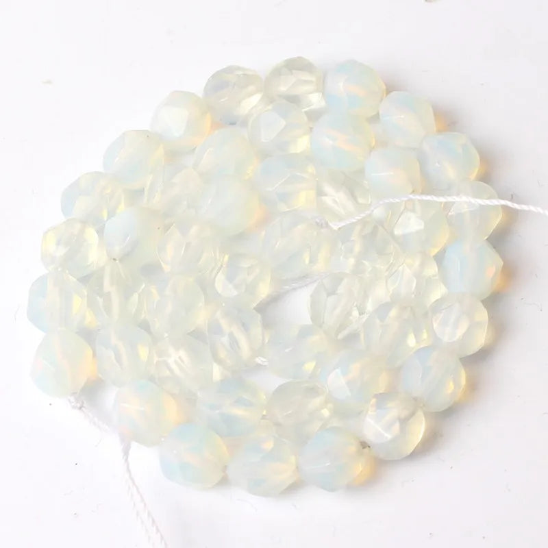 Stone Beads Faceted Pink Blue Chalcedony-Style Jades-Style Agates Round