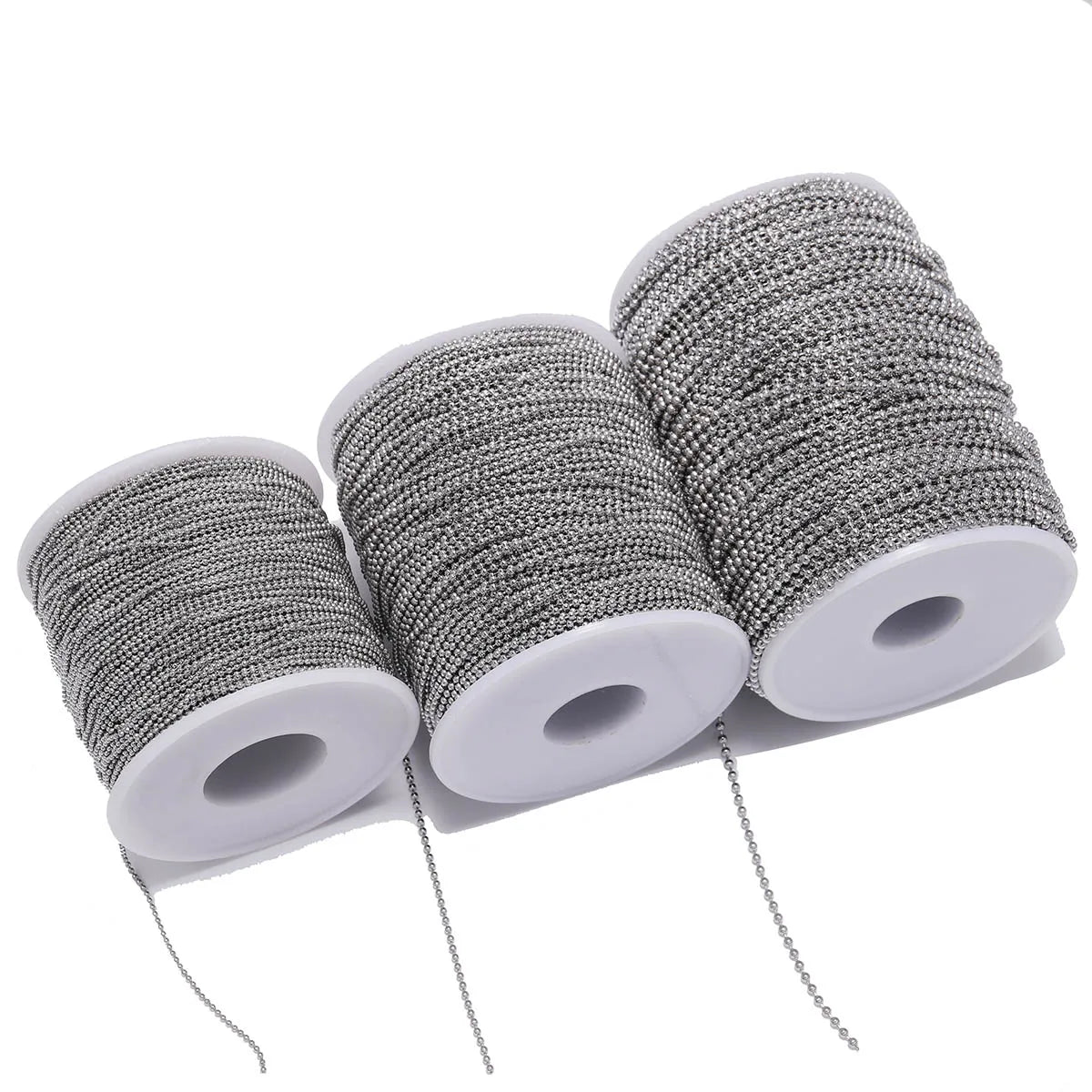 Metal Beads Stainless Steel Ball Chains Necklaces Dia for DIY Jewelry Making