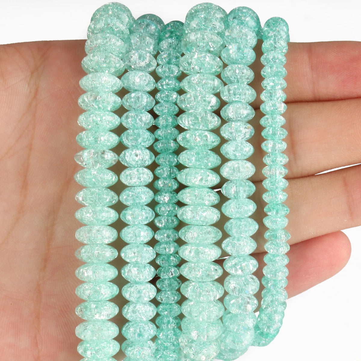 Stone Beads Round Multicolor Cracked Quartz-Style for DIY Jewelry Making