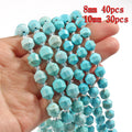 Stone Beads 18style Blue Turquoises-Style Matte Faceted Round Rondelles