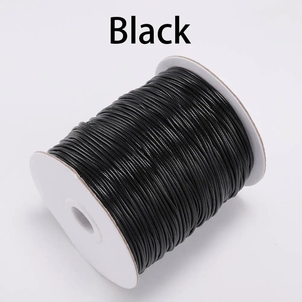 Beading Cord Black White Waxed Cotton String Fit Craft Necklace Craft Supplies
