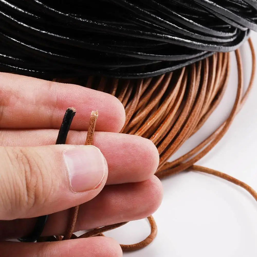 Beading Cord Cow Leather Round Thong Bracelet Rope String DIY Jewelry Making