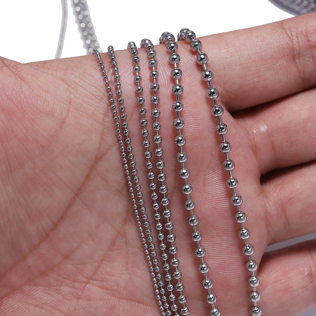 Metal Beads Stainless Steel Ball Chains Necklaces Dia for DIY Jewelry Making