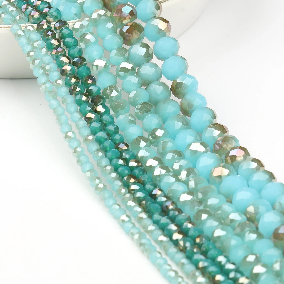 Glass Beads Faceted Round Multicolor Crystal-Style for DIY Jewelry Making