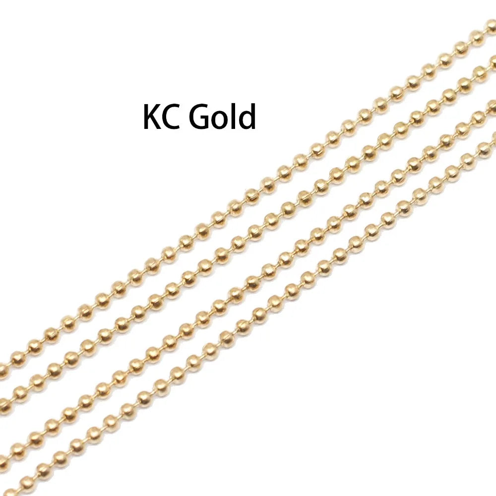 Metal Beads Dia Gold Black Color Ball Chains Necklaces for DIY Jewelry Making