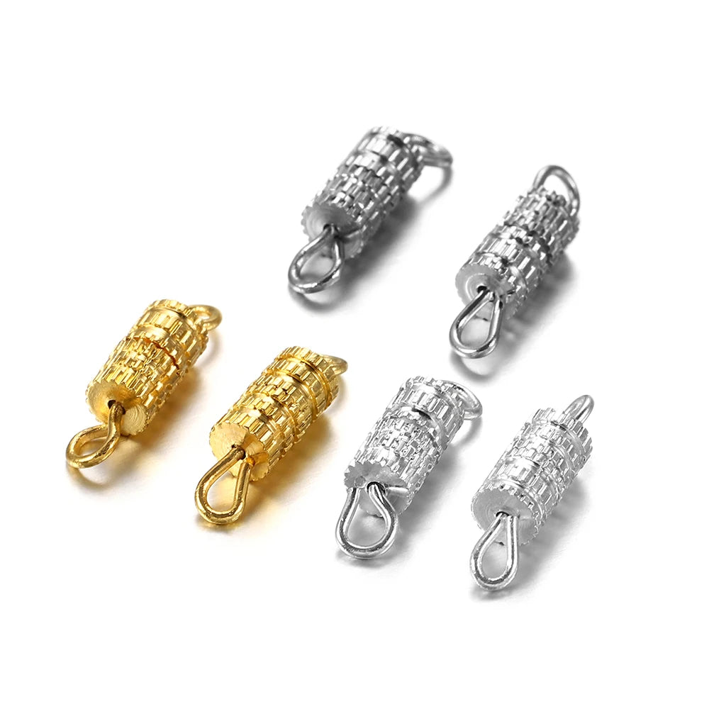 Screw Clasps Metal Cylinder Bracelet Fasteners DIY Jewelry Making Craft Supplies