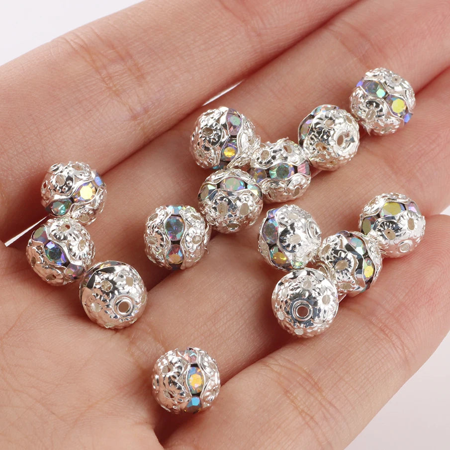 Rhinestone Beads Multicolor AB Crystal-Style Balls for DIY Jewelry Making