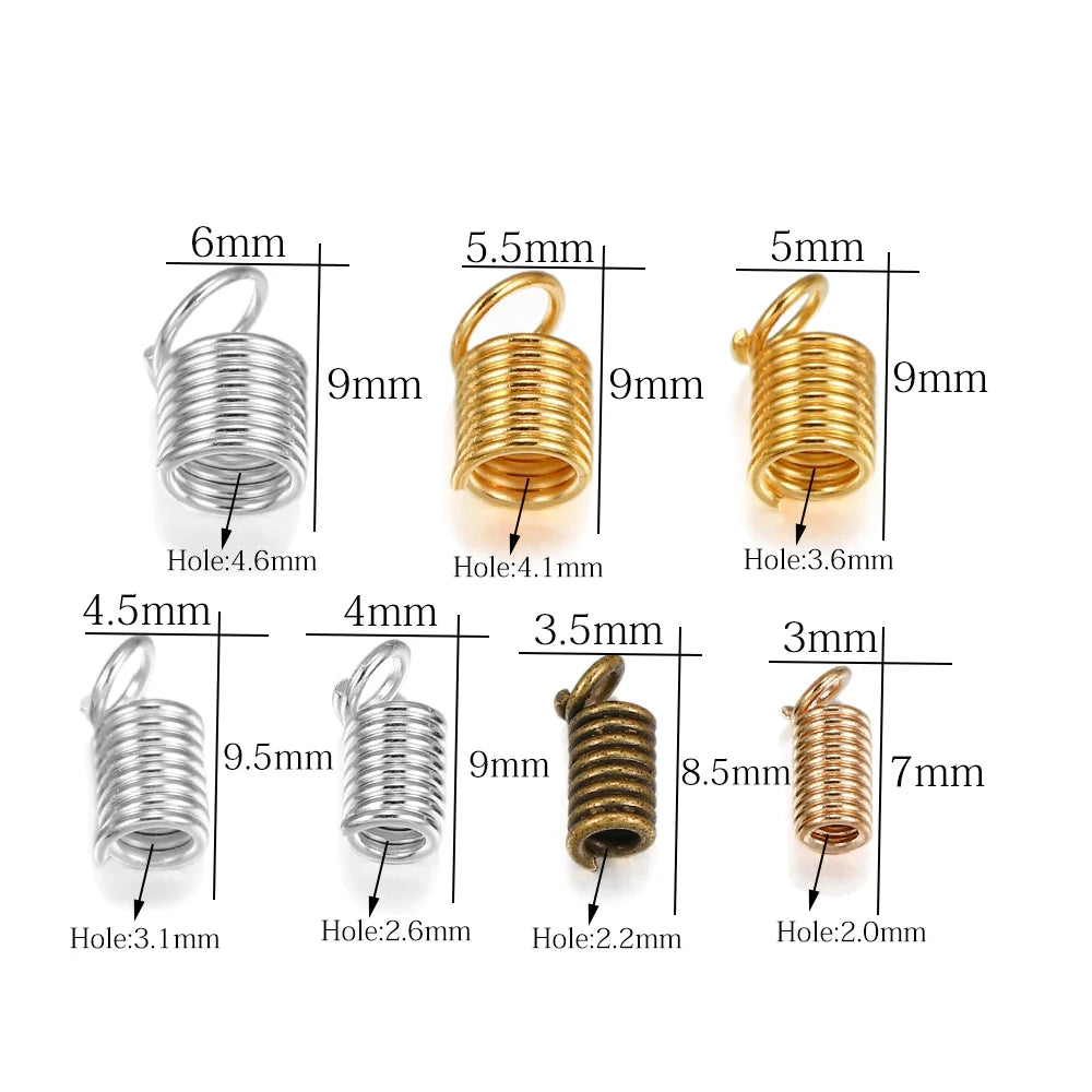 Cord End Caps Spring Clasps Crimp Connectors DIY Jewelry Making Craft Supplies