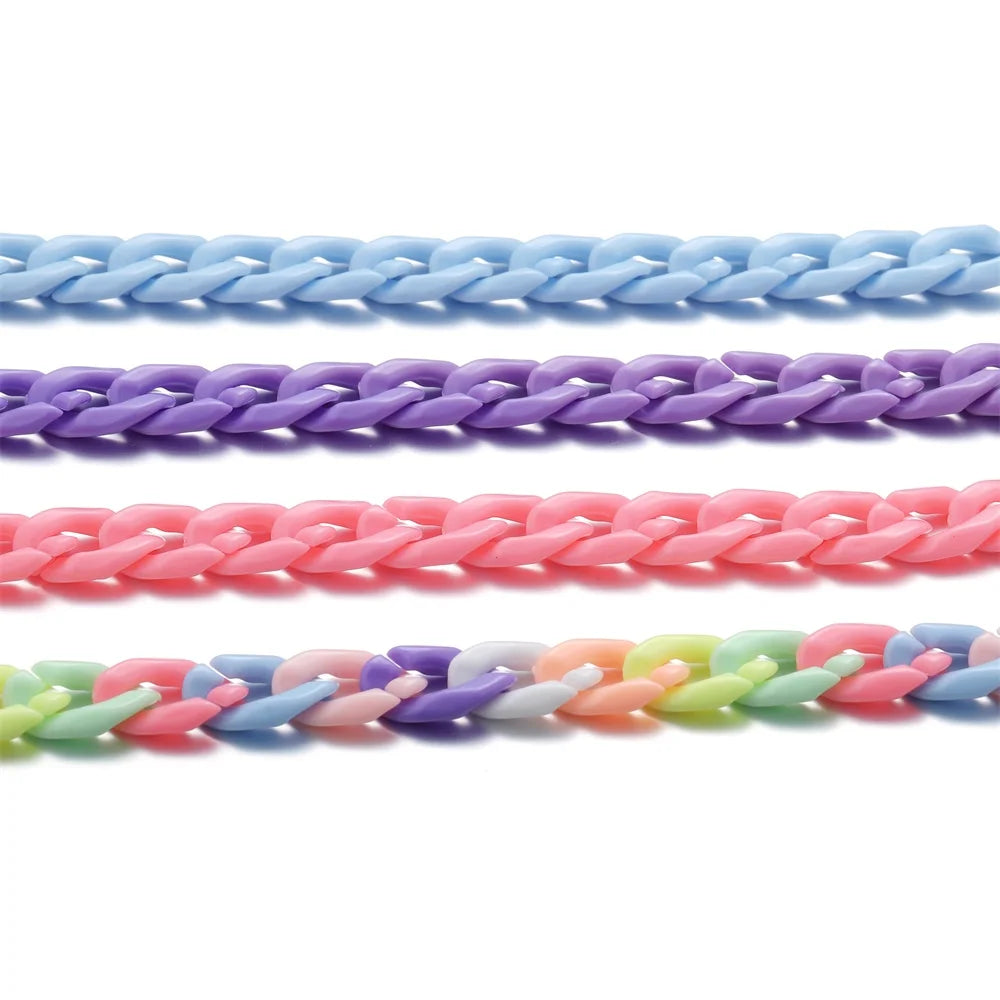 Acrylic Chain Links Colorful Twisted Necklace Parts DIY Jewelry Making