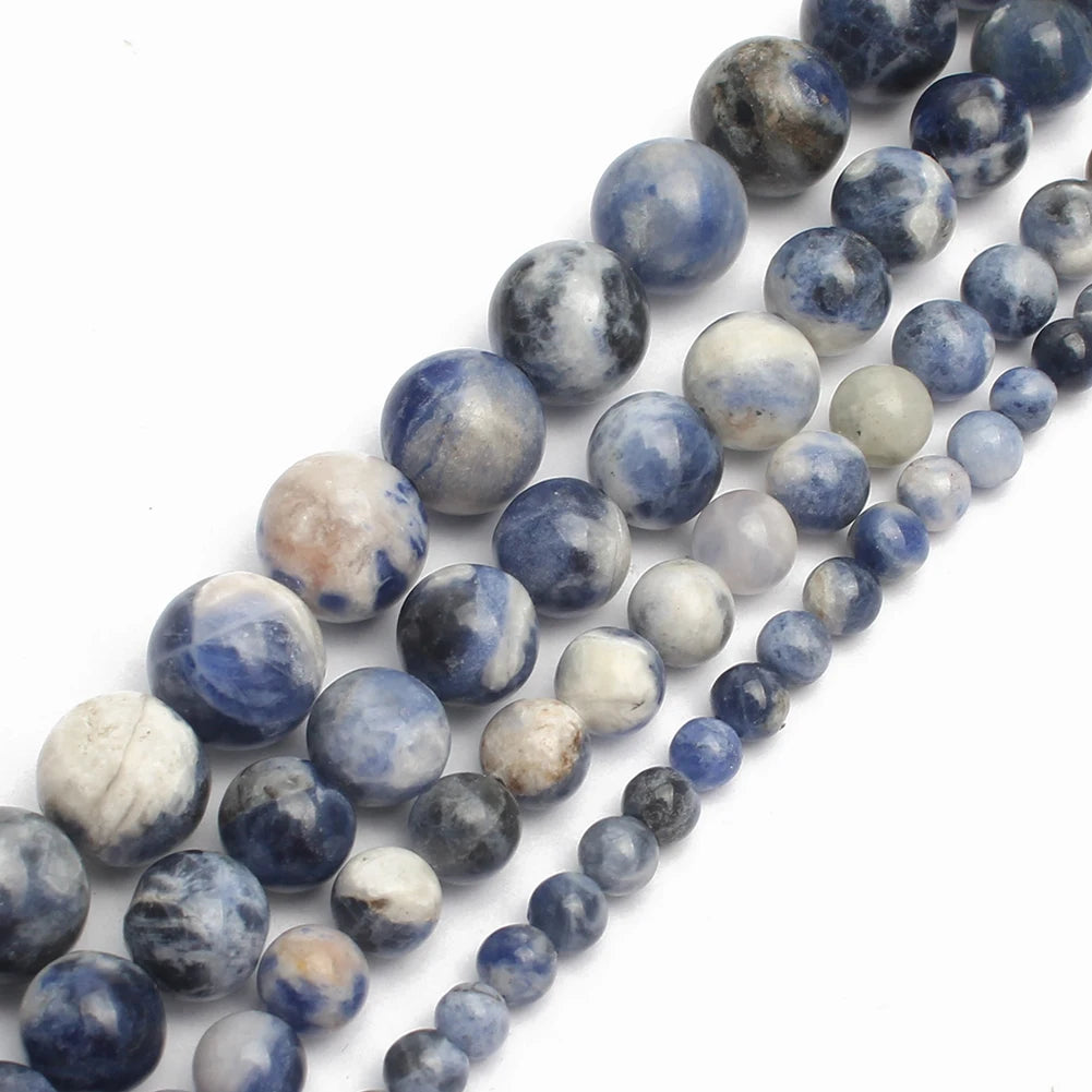 Stone Beads Round Blue Turquoise-Style for DIY Jewelry Making Bracelet Supplies
