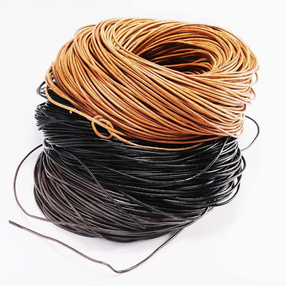 Beading Cord Cow Leather Round Thong Bracelet Rope String DIY Jewelry Making