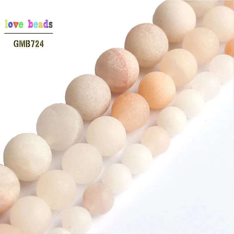 Stone Beads Matte Round Morganite Agate Tiger Eye Styles for DIY Jewelry Making
