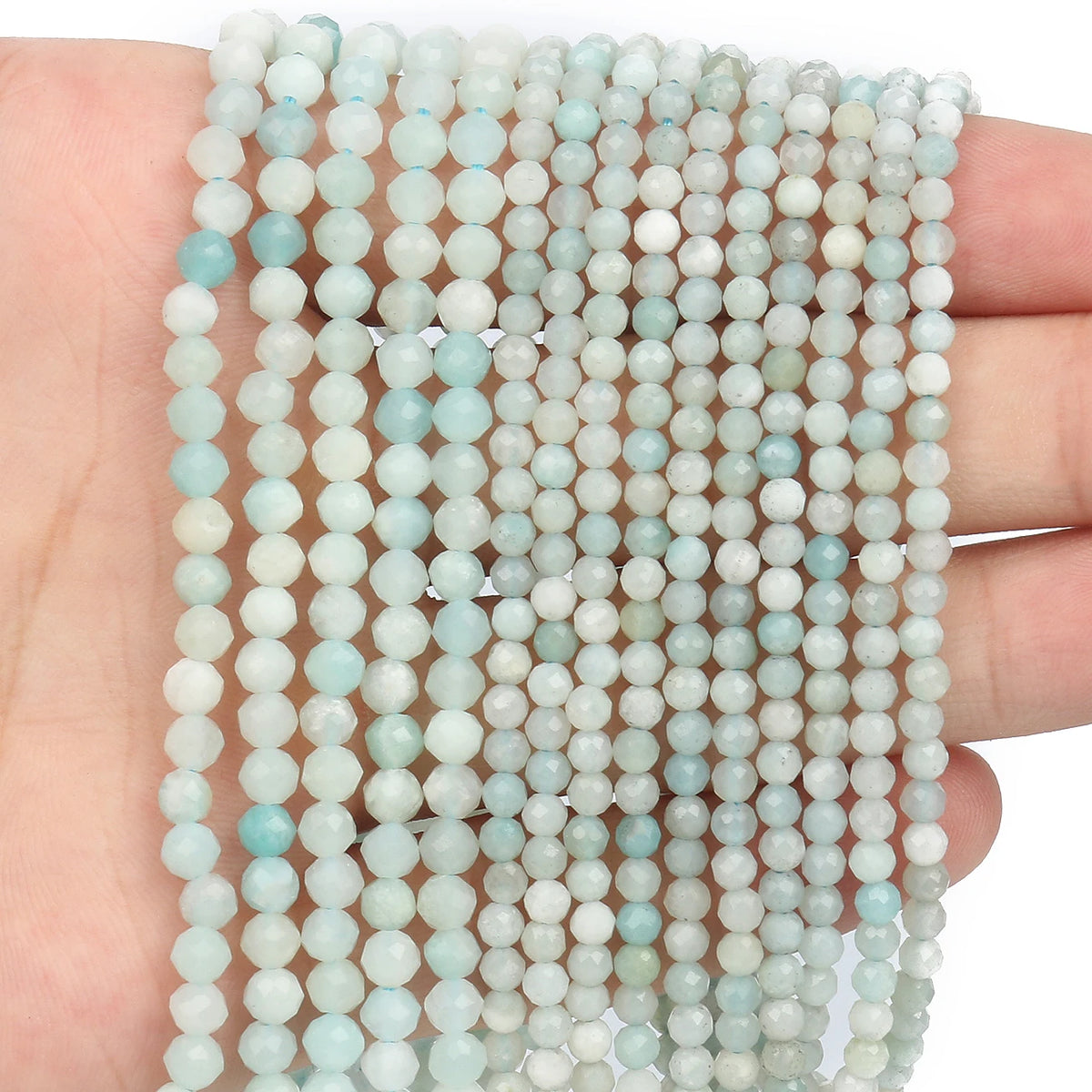 Stone Beads Tiny Faceted White Moonstone-Style for DIY Jewelry Making