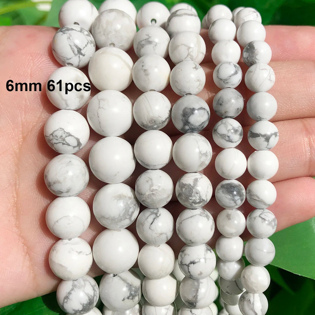 Stone Beads Matte White Howlite-Style Mixed Shapes for DIY Jewelry Making
