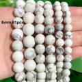 Stone Beads Matte White Howlite-Style Mixed Shapes for DIY Jewelry Making