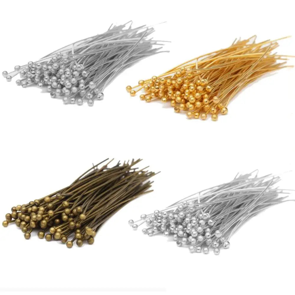 Head Pins Metal Ball Tips Gold Rhodium Colors DIY Jewelry Making Craft Supplies