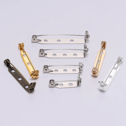 20pcs 20 25 32mm Plated Brooch Clip Base Blank Safe Lock Brooch Base Pin For Jewelry Making Findings Diy Jewelry Accessories
