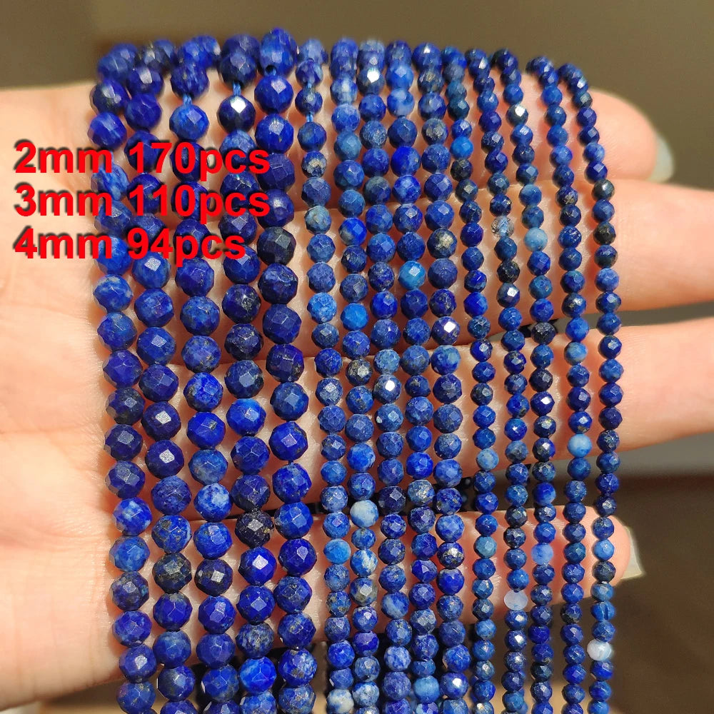 Stone Beads Faceted Blue Lapis Lazuli-Style Rondelle for DIY Jewelry Making