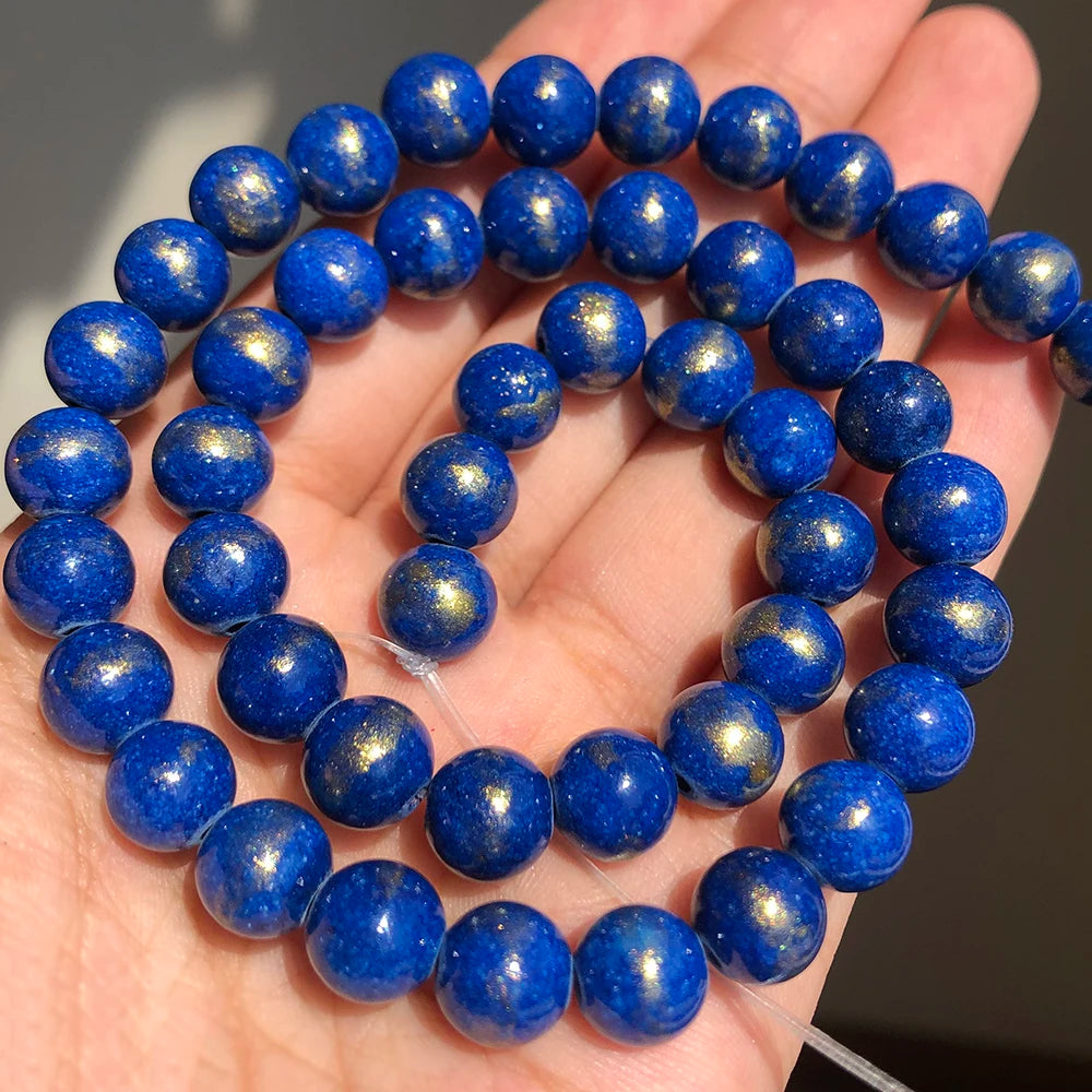 Stone Beads White Howlite-Style Gold-Tone Details for DIY Jewelry Making
