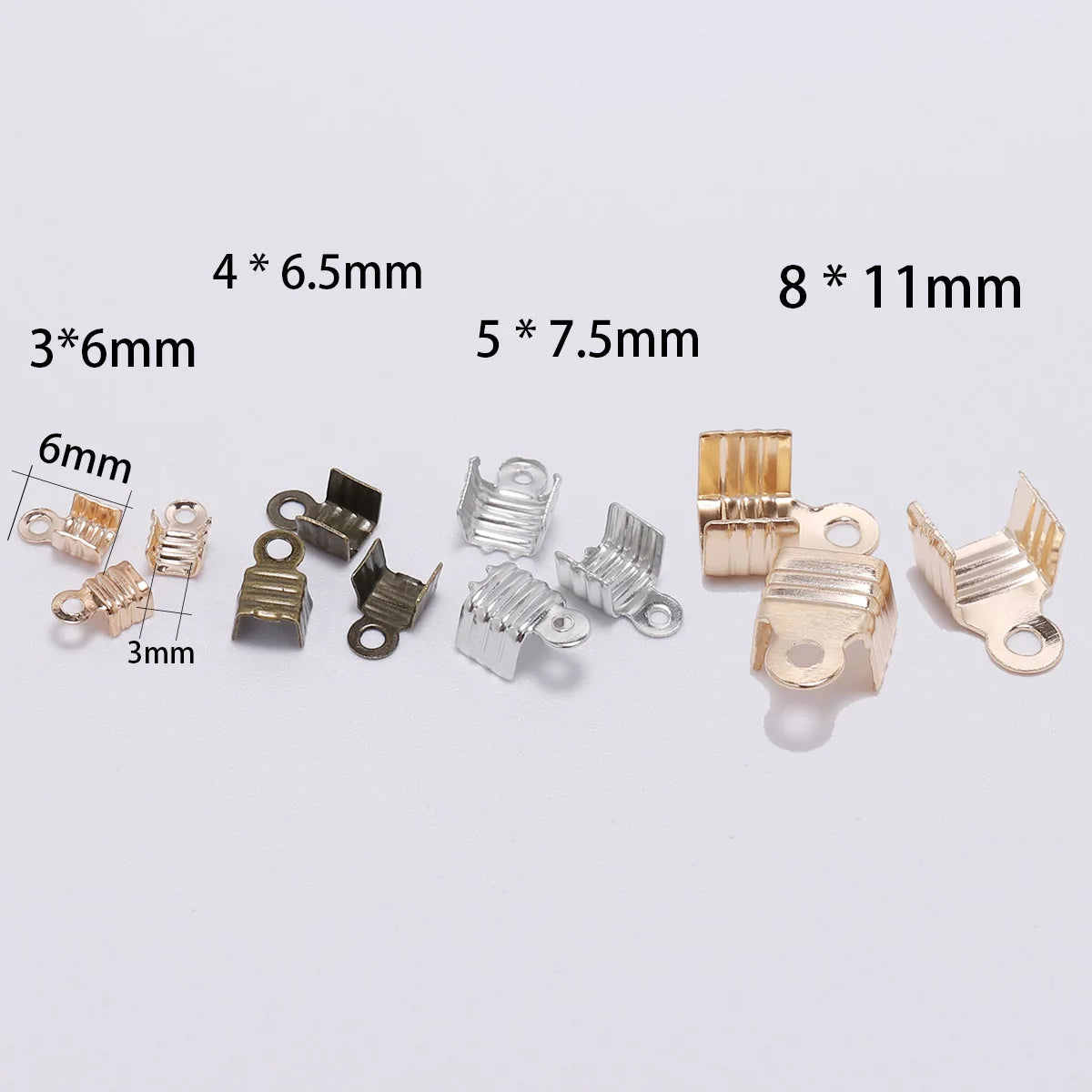 Cord End Caps Metal Crimp Necklace Connectors DIY Jewelry Making Craft Supplies