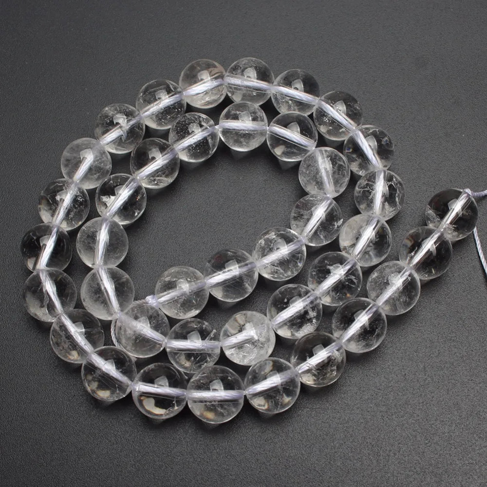 Stone Beads Round Clear Quartz-Style Spacer Strand for DIY Jewelry Making